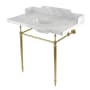 Kingston Brass Habsburg 36" Rectangular Brass, Marble Console Bathroom Sink with Overflow and 3 Faucet Holes at 8" Centers Marble White / Brushed Brass