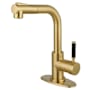Kingston Brass Kaiser 1.8 GPM Single Hole Pull Out Kitchen Faucet - Includes Escutcheon Brushed Brass