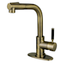 Kingston Brass Kaiser 1.8 GPM Single Hole Pull Out Kitchen Faucet - Includes Escutcheon Antique Brass