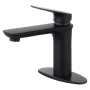 Kingston Brass Frankfurt 1.2 GPM Single Hole Bathroom Faucet with Pop-Up Drain Assembly Matte Black