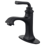 Kingston Brass Restoration 1.2 GPM Single Hole Bathroom Faucet with Pop-Up Drain Assembly Matte Black