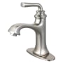 Kingston Brass Restoration 1.2 GPM Single Hole Bathroom Faucet with Pop-Up Drain Assembly Brushed Nickel