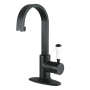 Kingston Brass Paris 1.2 GPM Single Hole Bathroom Faucet with Pop-Up Drain Assembly Matte Black