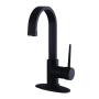 Kingston Brass New York 1.2 GPM Single Hole Bathroom Faucet with Pop-Up Drain Assembly Matte Black