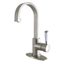 Kingston Brass Paris 1.2 GPM Single Hole Bathroom Faucet with Pop-Up Drain Assembly Brushed Nickel