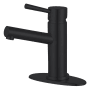 Kingston Brass Concord 1.2 GPM Deck Mounted Single Hole Bathroom Faucet with Push Pop-Up Drain Assembly Matte Black