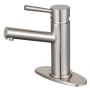 Kingston Brass Concord 1.2 GPM Deck Mounted Single Hole Bathroom Faucet with Push Pop-Up Drain Assembly Brushed Nickel
