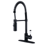 Kingston Brass Paris 1.8 GPM Single Hole Pre-Rinse Pull Down Kitchen Faucet Matte Black