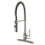 Kingston Brass Paris 1.8 GPM Single Hole Pre-Rinse Pull Down Kitchen Faucet Brushed Nickel