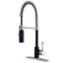 Kingston Brass Paris 1.8 GPM Single Hole Pre-Rinse Pull Down Kitchen Faucet Matte Black / Brushed Nickel