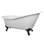 Kingston Brass Aqua Eden 62" Clawfoot Brass / Cast Iron Soaking Tub with Reversible Drain and Overflow White / Matte Black