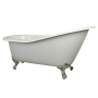 Kingston Brass Aqua Eden 62" Clawfoot Brass / Cast Iron Soaking Tub with Reversible Drain and Overflow White / Polished Chrome Feet