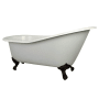 Kingston Brass Aqua Eden 62" Clawfoot Brass / Cast Iron Soaking Tub with Reversible Drain and Overflow White / Oil Rubbed Bronze Feet