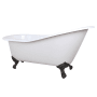 Kingston Brass Aqua Eden 62" Clawfoot Cast Iron Soaking Tub with Reversible Drain and Overflow White / Matte Black
