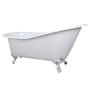 Kingston Brass Aqua Eden 62" Clawfoot Cast Iron Soaking Tub with Reversible Drain and Overflow White / Polished Chrome Feet