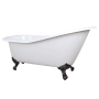 Kingston Brass Aqua Eden 62" Clawfoot Cast Iron Soaking Tub with Reversible Drain and Overflow White / Oil Rubbed Bronze Feet