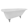 Kingston Brass Aqua Eden 66" Clawfoot Cast Iron Soaking Tub with Reversible Drain, and Overflow White / Polished Chrome Feet