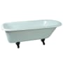 Kingston Brass Aqua Eden 66" Clawfoot Cast Iron Soaking Tub with Reversible Drain, and Overflow White / Oil Rubbed Bronze Feet