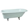 Kingston Brass Aqua Eden 66" Clawfoot Cast Iron Soaking Tub with Reversible Drain, and Overflow White / Brushed Nickel Feet