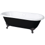 Kingston Brass Aqua Eden 66" Clawfoot Cast Iron Soaking Tub with Center Drain, and Overflow Black / White / Oil Rubbed Bronze
