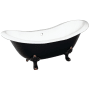 Kingston Brass Aqua Eden 72" Clawfoot Cast Iron Soaking Tub with Center Drain, and Overflow Black / White / Oil Rubbed Bronze