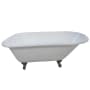 Kingston Brass Aqua Eden 54" Clawfoot Cast Iron Soaking Tub with Reversible Drain, and Overflow White / Oil Rubbed Bronze