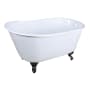 Kingston Brass Aqua Eden 48" Clawfoot Cast Iron Soaking Tub with Reversible Drain and Overflow White / Matte Black