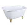 Kingston Brass Aqua Eden 48" Clawfoot Cast Iron Soaking Tub with Reversible Drain and Overflow White / Polished Brass