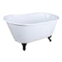 Kingston Brass Aqua Eden 48" Clawfoot Cast Iron Soaking Tub with Reversible Drain and Overflow White / Oil Rubbed Bronze