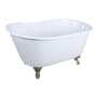 Kingston Brass Aqua Eden 48" Clawfoot Cast Iron Soaking Tub with Reversible Drain and Overflow White / Brushed Nickel