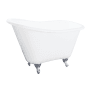 Kingston Brass Aqua Eden 51" Clawfoot Cast Iron Soaking Tub with Reversible Drain, and Overflow White / Polished Chrome