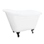 Kingston Brass Aqua Eden 51" Clawfoot Cast Iron Soaking Tub with Reversible Drain, and Overflow White / Oil Rubbed Bronze