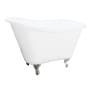 Kingston Brass Aqua Eden 51" Clawfoot Cast Iron Soaking Tub with Reversible Drain, and Overflow White / Brushed Nickel