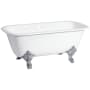 Kingston Brass Aqua Eden 67" Clawfoot Cast Iron Soaking Tub with Center Drain, and Overflow White / Polished Chrome