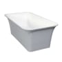Kingston Brass Arcticstone 67" Free Standing Solid Surface Soaking Tub with Center Drain, Drain Assembly, and Overflow Matte White / Gray