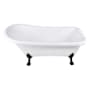 Kingston Brass Aqua Eden 67" Clawfoot Acrylic Soaking Tub with Reversible Drain and Overflow Glossy White / Matte Black