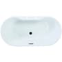 Kingston Brass Aqua Eden 66" Free Standing Acrylic Soaking Tub with Front Drain, Drain Assembly, Faucet Drillings, and Overflow White / Matte Black