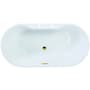 Kingston Brass Aqua Eden 66" Free Standing Acrylic Soaking Tub with Front Drain, Drain Assembly, Faucet Drillings, and Overflow White / Polished Brass