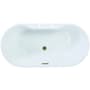 Kingston Brass Aqua Eden 66" Free Standing Acrylic Soaking Tub with Front Drain, Drain Assembly, Faucet Drillings, and Overflow White / Antique Brass