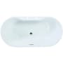 Kingston Brass Aqua Eden 66" Free Standing Acrylic Soaking Tub with Front Drain, Drain Assembly, Faucet Drillings, and Overflow White / Polished Nickel