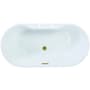 Kingston Brass Aqua Eden 66" Free Standing Acrylic Soaking Tub with Front Drain, Drain Assembly, Faucet Drillings, and Overflow White / Brushed Brass