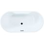 Kingston Brass Aqua Eden 55" Free Standing Acrylic Soaking Tub with Front Drain, Drain Assembly, and Overflow White / Matte Black