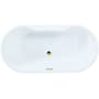Kingston Brass Aqua Eden 55" Free Standing Acrylic Soaking Tub with Front Drain, Drain Assembly, and Overflow White / Polished Brass