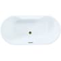 Kingston Brass Aqua Eden 55" Free Standing Acrylic Soaking Tub with Front Drain, Drain Assembly, and Overflow White / Antique Brass
