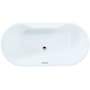 Kingston Brass Aqua Eden 55" Free Standing Acrylic Soaking Tub with Front Drain, Drain Assembly, and Overflow White / Polished Nickel