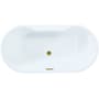 Kingston Brass Aqua Eden 55" Free Standing Acrylic Soaking Tub with Front Drain, Drain Assembly, and Overflow White / Brushed Brass