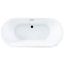 Kingston Brass Aqua Eden 71" Free Standing Acrylic Soaking Tub with Rear Drain, Drain Assembly, and Overflow White / Matte Black