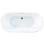 Kingston Brass Aqua Eden 71" Free Standing Acrylic Soaking Tub with Rear Drain, Drain Assembly, and Overflow White / Brushed Brass
