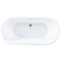 Kingston Brass Aqua Eden 71" Free Standing Acrylic Soaking Tub with Rear Drain, Drain Assembly, and Overflow White / Brushed Nickel