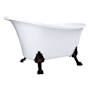 Kingston Brass Aqua Eden 51" Clawfoot Acrylic Soaking Tub with Reversible Drain and Overflow Glossy White / Matte Black